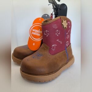 Wonder Nation Kids Brown and Burgundy Boots